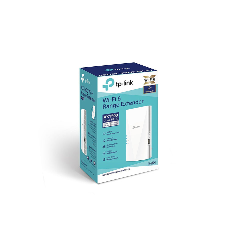 TP-LINK RE500X v1 Mesh WiFi Extender Dual Band (2.4 & 5GHz) 1500Mbps