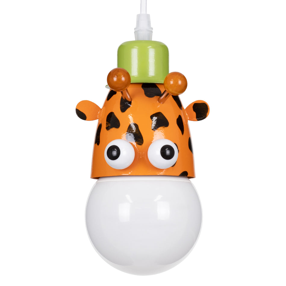 GLOBOSTAR® GIRAFFE 00638 Παιδικό Κρεμαστό Φωτιστικό Οροφής με Ντουί 1 x E27 AC 220-240V IP20 - Πολύχρωμο - Μ12 x Π10.5 x Υ13.5cm