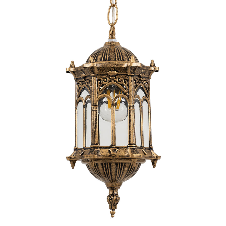 DARCY 00656 Vintage Κρεμαστό Φωτιστικό Οροφής με Ντουί 1 x E27  IP20 - Μπρούτζινο - Μ15.5 x Π15.5 x Υ32.5cm