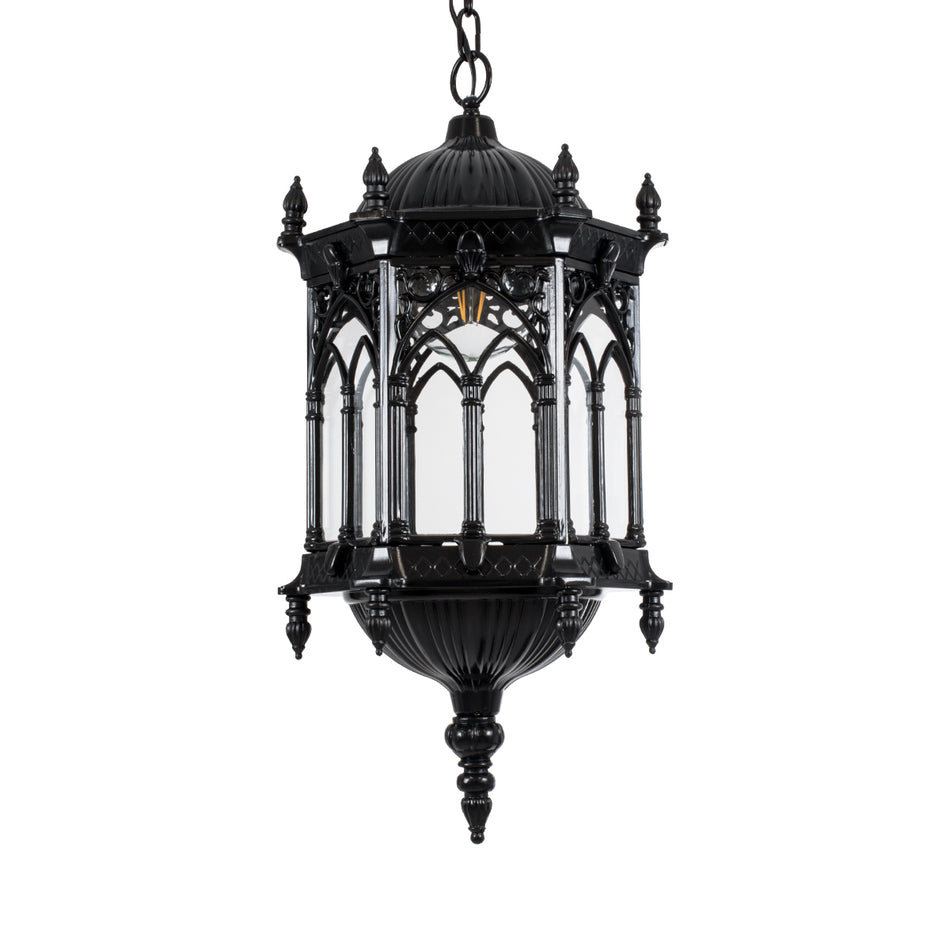 DARCY 00672 Vintage Κρεμαστό Φωτιστικό Οροφής με Ντουί 1 x E27  IP20 - Μαύρο & Διάφανο - Μ35 x Π35 x Υ61cm