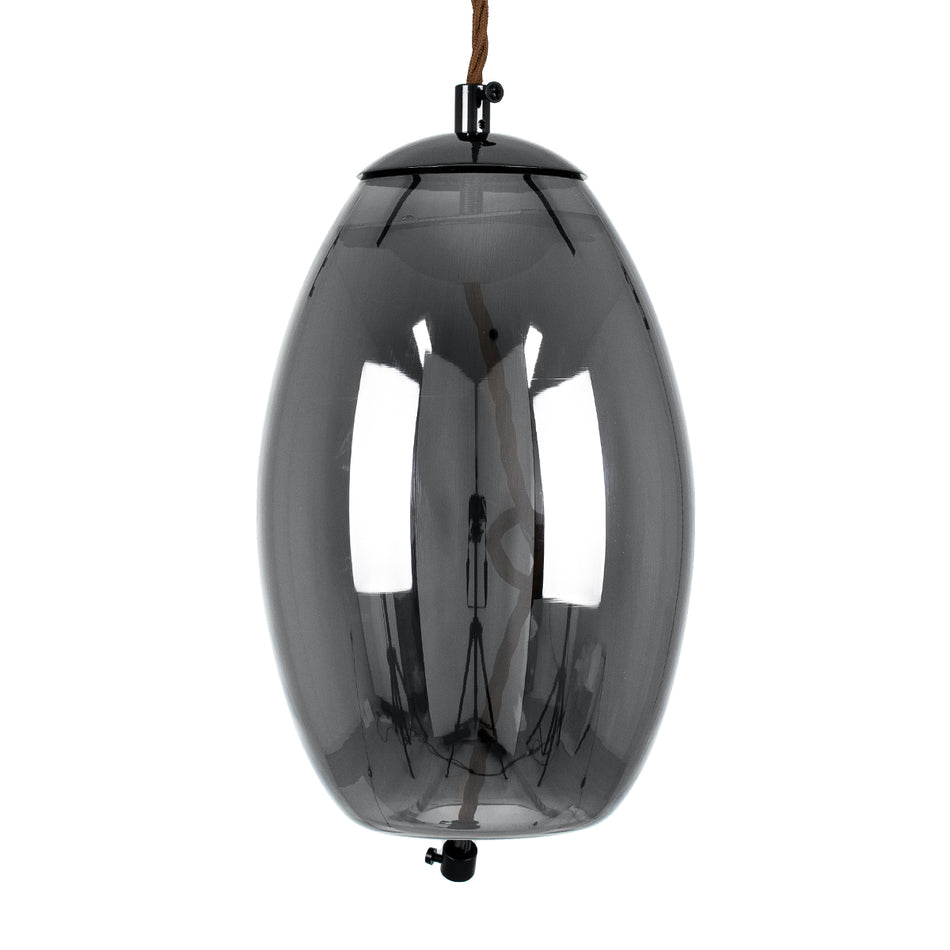 GLOBOSTAR® ΑΧΤΟΝ 00755 Μοντέρνο Κρεμαστό Φωτιστικό Οροφής LED 7W 500lm 180° AC 220-240V IP20 Θερμό Λευκό 2700K - Sanan SMD Chip - Μαύρο & Μαύρο Φιμέ - Μ17 x Π17 x Υ18cm - 2 Χρόνια Εγγύηση