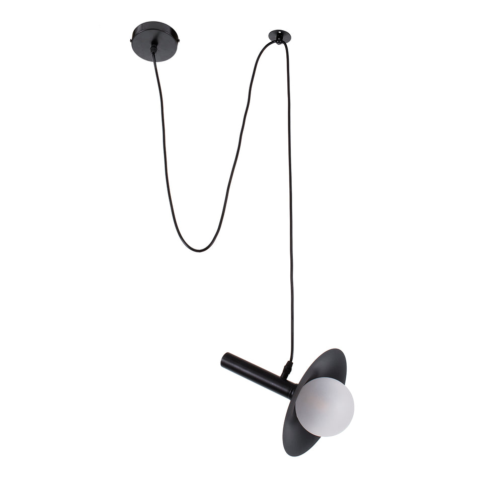 GLOBOSTAR® CELEST 00789 Μοντέρνο Κρεμαστό Φωτιστικό Οροφής με Ντουί 1 x G9 AC 220-240V IP20 - Μαύρο & Λευκό - Μ20 x Π20 x Υ26.5cm