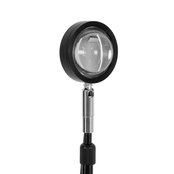 00819 Moderne minimalistische Stehlampe aus Metall, Einzelleuchte, LED, 12 W, DC, 5 V, mit Projektorlinse, Spezialeffekt und USB-Stromkabel, Drehkopf um 180°, SONNE