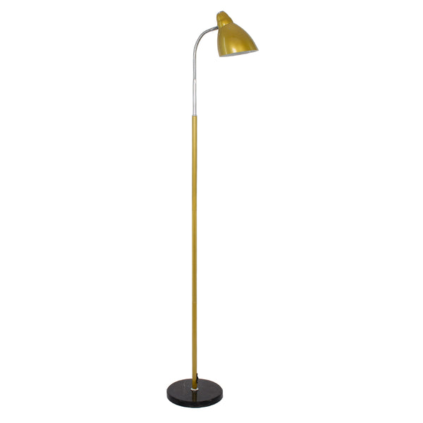 VERSA 00833 Moderne Stehlampe, Einzellicht, 1 x E27, goldene Metallglocke mit schwarzem Marmorsockel, D15 x H155 cm