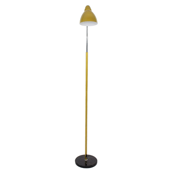 VERSA 00833 Moderne Stehlampe, Einzellicht, 1 x E27, goldene Metallglocke mit schwarzem Marmorsockel, D15 x H155 cm