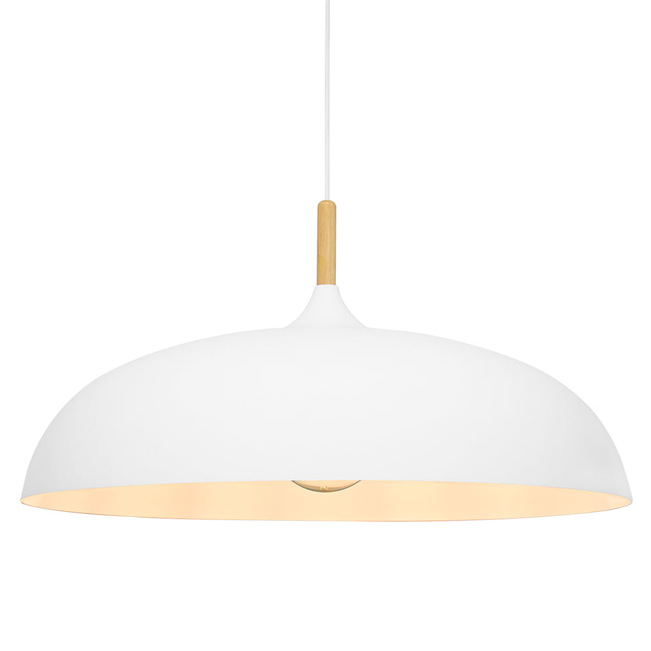 GLOBOSTAR® VALLETE 00837 Μοντέρνο Κρεμαστό Φωτιστικό Οροφής με Ντουί 1 x E27 AC 220-240V IP20 - Λευκό & Μπεζ - Μ60 x Π60 x Υ35cm