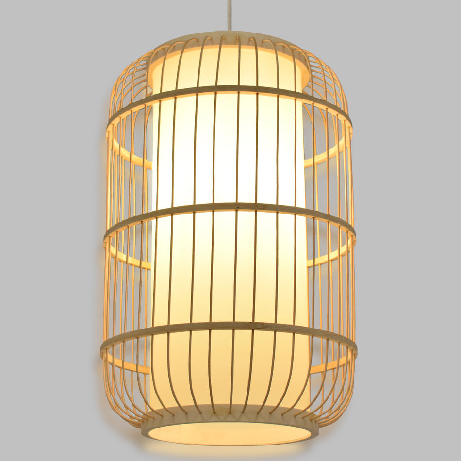 GLOBOSTAR® HIBISCUS 00893 Boho Κρεμαστό Φωτιστικό Οροφής με Ντουί 1 x E27 AC 220-240V IP20 - Μπεζ - Μ25 x Π25 x Υ42cm