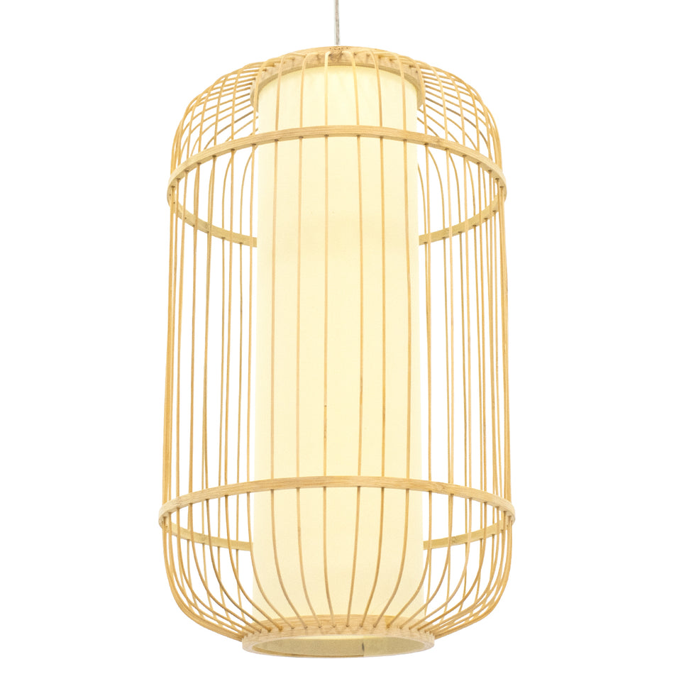 GLOBOSTAR® HIBISCUS 00894 Boho Κρεμαστό Φωτιστικό Οροφής με Ντουί 1 x E27 AC 220-240V IP20 - Μπεζ - Μ30 x Π30 x Υ50cm