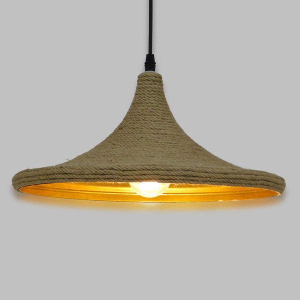 GLOBOSTAR® SHANGHAI ROPE 00917 Boho Κρεμαστό Φωτιστικό Οροφής με Ντουί 1 x E27 AC 220-240V IP20 - Μπεζ - Μ37 x Π37 x Υ20cm