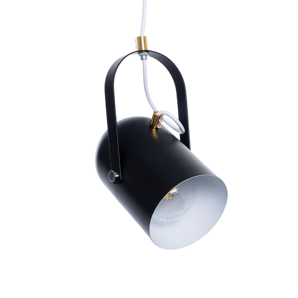 GLOBOSTAR® HAZEL 00930 Μοντέρνο Κρεμαστό Φωτιστικό Οροφής με Ντουί 1 x E27 AC 220-240V IP20 - Μαύρο & Χρυσό - Μ12 x Π12 x Υ27cm