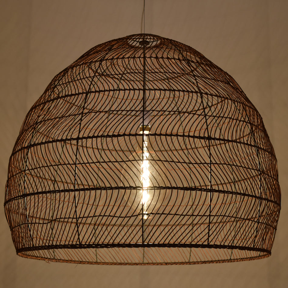 GLOBOSTAR® MALIBU 00967 Boho Κρεμαστό Φωτιστικό Οροφής με Ντουί 1 x E27 AC 220-240V IP20 - Καφέ - Μ100 x Π100 x Y86cm