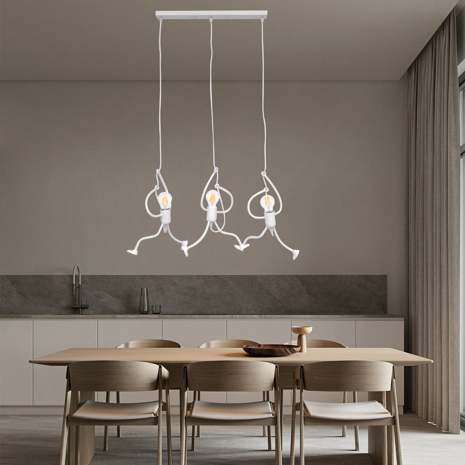 GLOBOSTAR® FIGURE 10000981 Παιδικό Κρεμαστό Φωτιστικό Οροφής με Ντουί 3 x E27 AC 220-240V IP20 - Λευκό - Μ70 x Π10 x Υ105cm