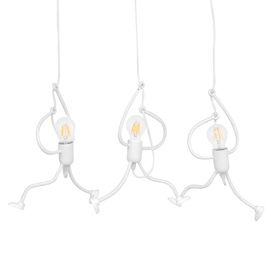 GLOBOSTAR® FIGURE 10000981 Παιδικό Κρεμαστό Φωτιστικό Οροφής με Ντουί 3 x E27 AC 220-240V IP20 - Λευκό - Μ70 x Π10 x Υ105cm