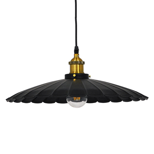 GLOBOSTAR® MARGI 00982 Vintage Κρεμαστό Φωτιστικό Οροφής με Ντουί 1 x E27 AC 220-240V IP20 - Μαύρο & Χρυσό - Μ40 x Π40 x Y15cm