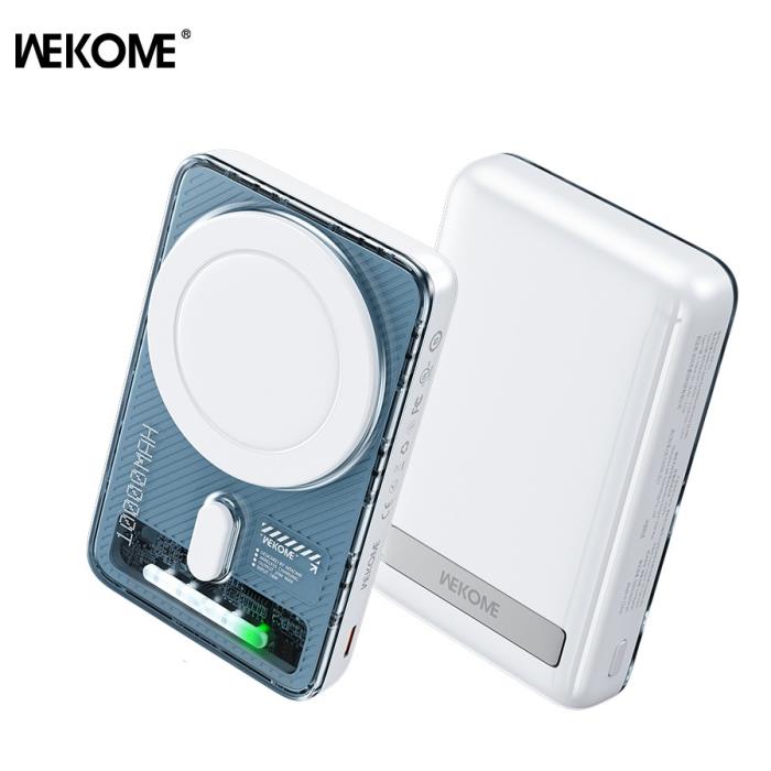 Power Bank 10000mAh PD 20W WK WP-52 1-Port, mit kabelloser Magnetladung Weiß