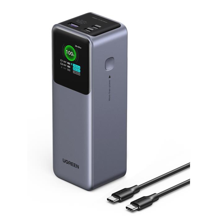 Powerbank 25000 mAh PD 200 W UGREEN PB722 3-Port, mit 240 W USB-C-Kabel