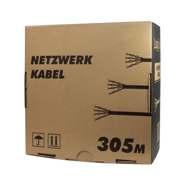 Câble Réseau F/UTP CAT5 LogiLink CPV003 305m Monobrin Gris