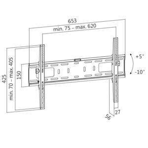 Support mural TV LogiLink BP0018 37"-70" jusqu'à 50 kg