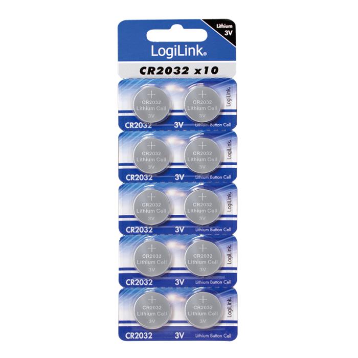 LogiLink CR2032 Lithium-Batterien (10 Stk.)