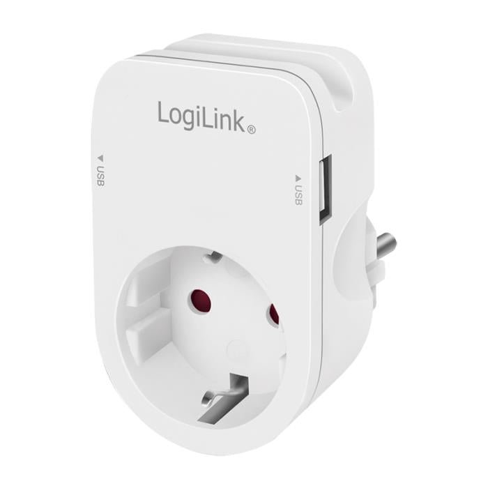 LogiLink PA0247 Sicherheitssteckdose mit 2 USB-Anschlüssen