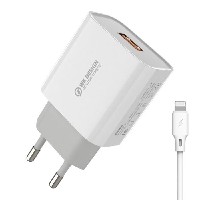 Ladegerät 18W WK WP-U57, mit Lightning-Kabel Weiß