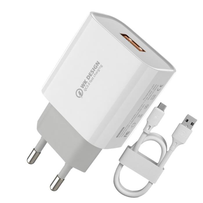 18W WK WP-U57 Ladegerät mit USB-C-Kabel, Weiß