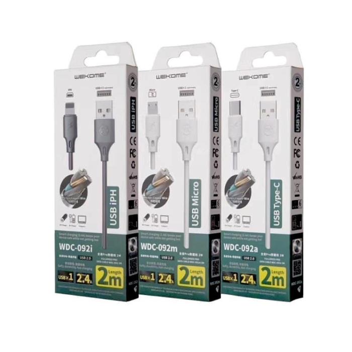 Καλώδιο Φόρτισης WK WDC-092 USB σε Micro USB 2m Λευκό