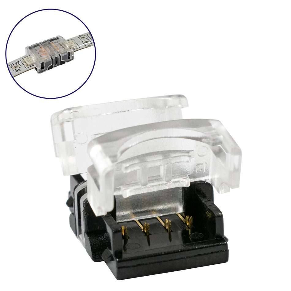 STRIPCON 70723 Ταχυσύνδεσμος για RGB Ταινία LED 10mm σε 10mm Αδιάβροχο IP65 - Διάφανο - Μ1.5 x Π1.9 x Υ0.8cm