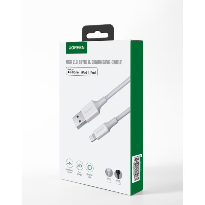 Câble de charge UGREEN US155 20728 USB vers Lightning 1m Blanc