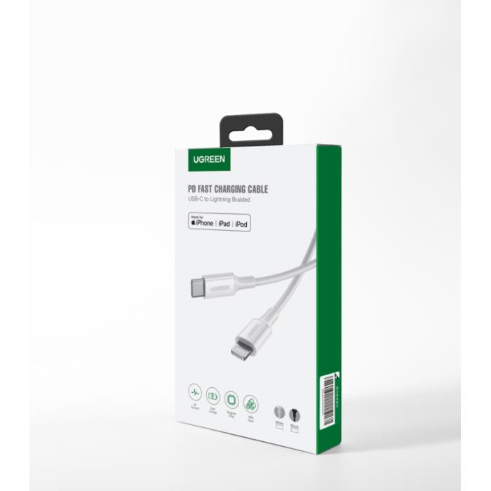 Câble de Charge UGREEN US171 10493 USB-C vers Lightning PD 18W 1m Blanc