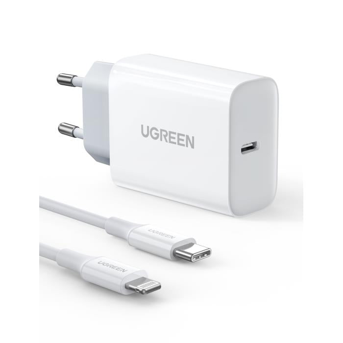 Ugreen CD137 50698 20W PD Ladegerät mit Lightning-Kabel, Weiß