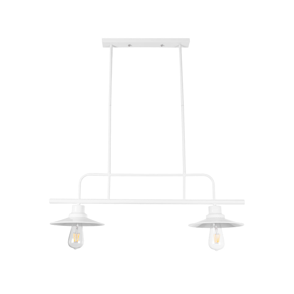 GLOBOSTAR® REGAL 01008 Vintage Φωτιστικό Οροφής με Ντουί 2 x E27 AC 220-240V IP20 - Λευκό - Μ80 x Π26 x Υ82cm