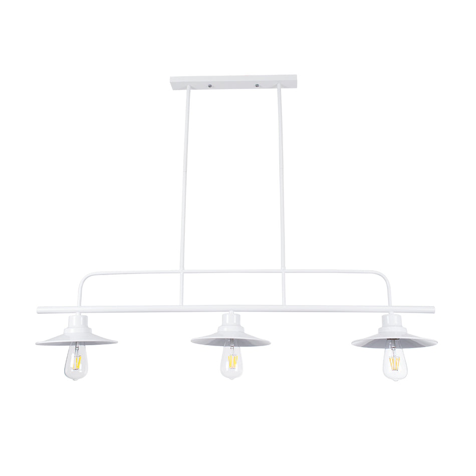 GLOBOSTAR® REGAL 01010 Vintage Φωτιστικό Οροφής με Ντουί 3 x E27 AC 220-240V IP20 - Λευκό - Μ110 x Π26 x Υ75cm