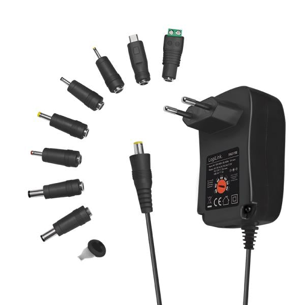 Alimentation universelle LogiLink PA0198 3-12V 24W (8 fiches)