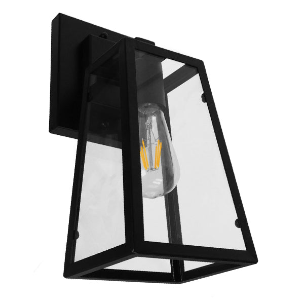 GLOBOSTAR® ASETYLIN 01032 Vintage Φωτιστικό Τοίχου - Απλίκα με Ντουί 1 x E27 AC 220-240V IP20 - Μαύρο - Μ18 x Π17 x Υ37cm