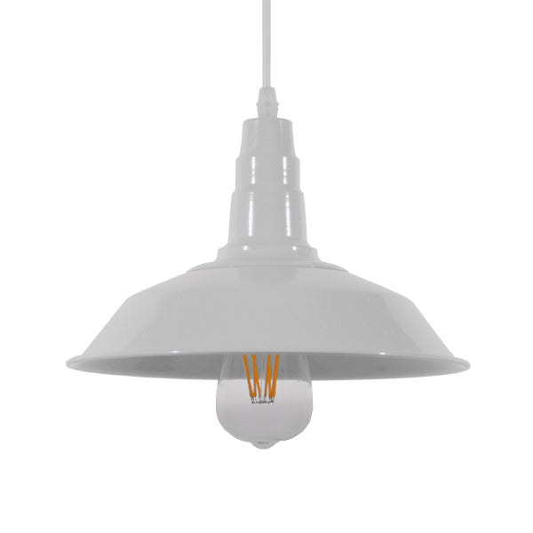 GLOBOSTAR® RAY 01044 Vintage Κρεμαστό Φωτιστικό Οροφής με Ντουί 1 x E27 AC 220-240V IP20 - Λευκό - Μ26 x Π26 x Υ25cm