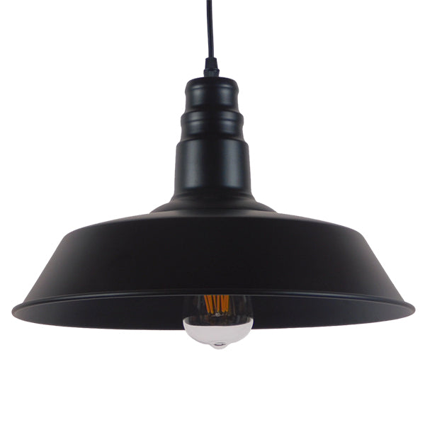 GLOBOSTAR® RAY 01049 Vintage Κρεμαστό Φωτιστικό Οροφής με Ντουί 1 x E27 AC 220-240V IP20 - Μαύρο - Μ36 x Π36 x Υ25cm