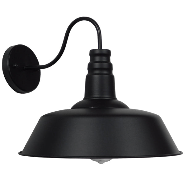 GLOBOSTAR® SORD 01053 Vintage Φωτιστικό Τοίχου - Απλίκα με Ντουί 1 x E27 AC 220-240V IP20 - Μαύρο - Μ36 x Π42 x Υ32cm