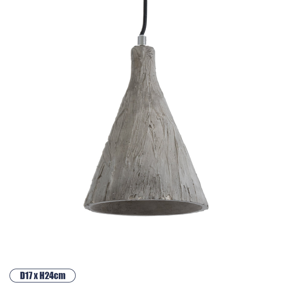 GLOBOSTAR® VOLCANO 01080 Μοντέρνο Κρεμαστό Φωτιστικό Οροφής με Ντουί 1 x E27 AC 220-240V IP20 - Γκρι - Μ17 x Π17 x Υ24cm