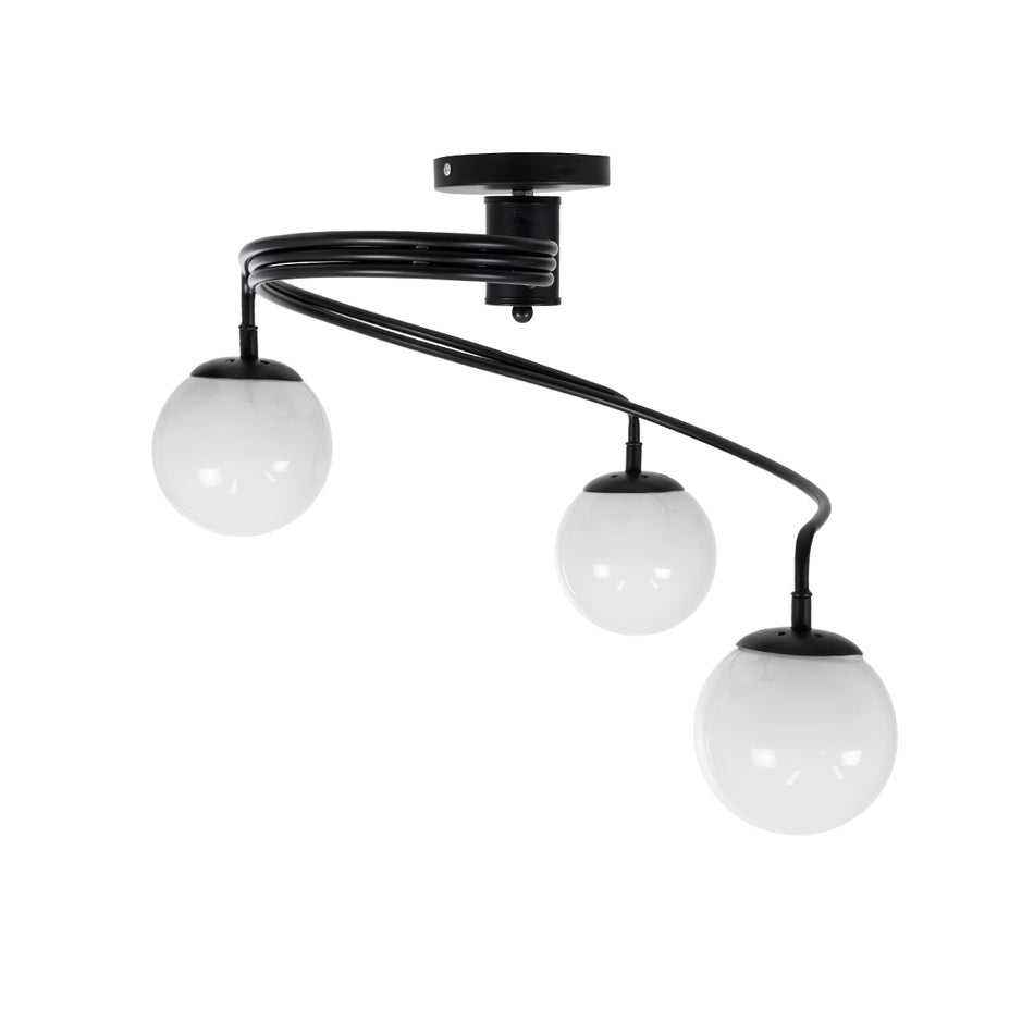 GLOBOSTAR® SELINA 01089 Μοντέρνο Φωτιστικό Οροφής με Ντουί 3 x E27 AC 220-240V IP20 - Μαύρο & Λευκό - Μ60 x Π60 x Υ45cm