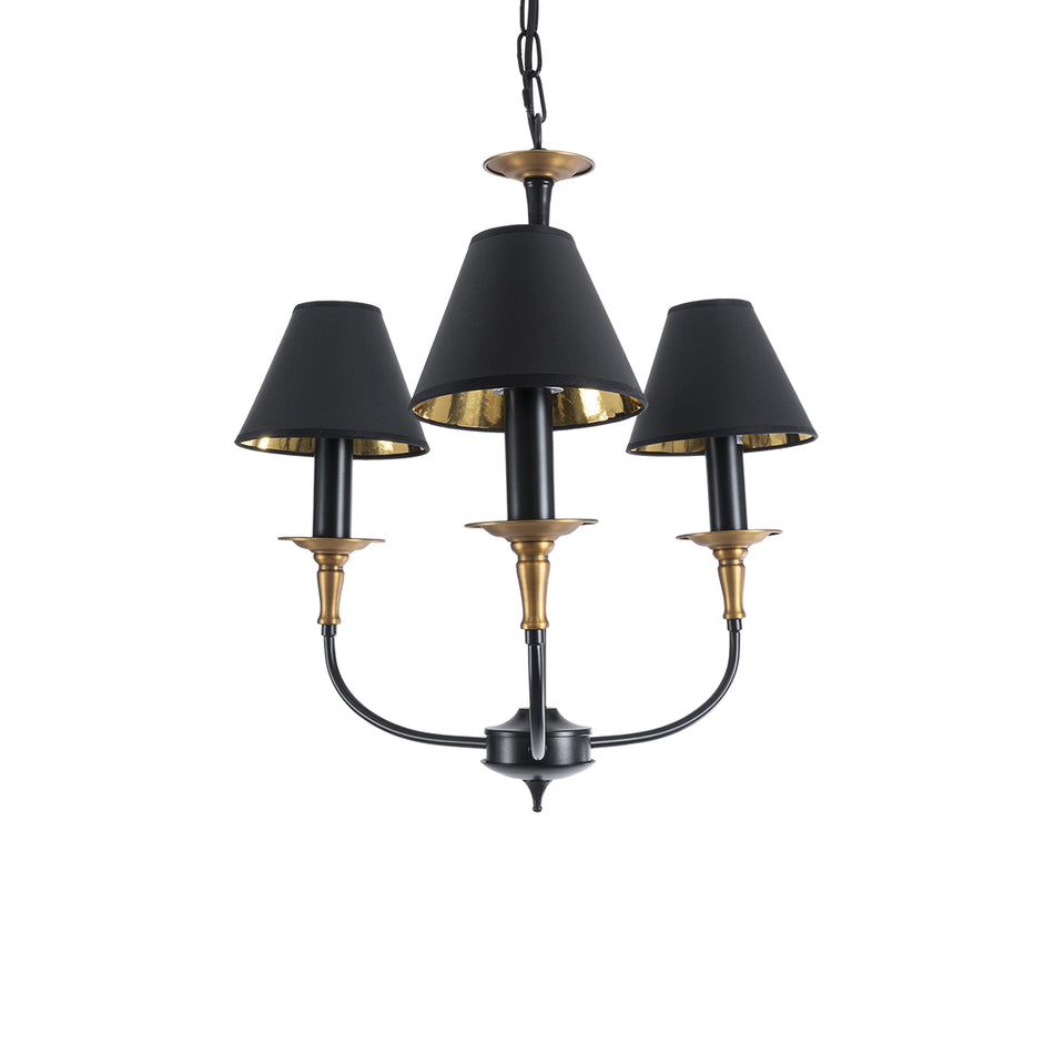 GLOBOSTAR® LIMI 01091 Vintage Κρεμαστό Φωτιστικό Οροφής με Ντουί 3 x E14 AC 220-240V IP20 - Μαύρο & Χρυσό - Μ55 x Π55 x Υ55cm