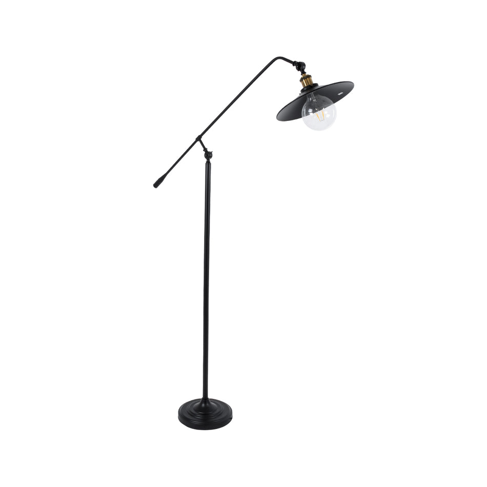 GLOBOSTAR® WYNGE 01101 Vintage Επιδαπέδιο Φωτιστικό με Ντουί 1 x E27 AC 220-240V IP20 - Μαύρο & Χρυσό - Μ95 x Π27 x Υ174cm