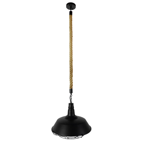 CRANE 01109 Vintage Κρεμαστό Φωτιστικό Οροφής με Ντουί 1 x E27  IP20 - Μαύρο & Μπεζ - Μ36 x Π36 x Υ30cm