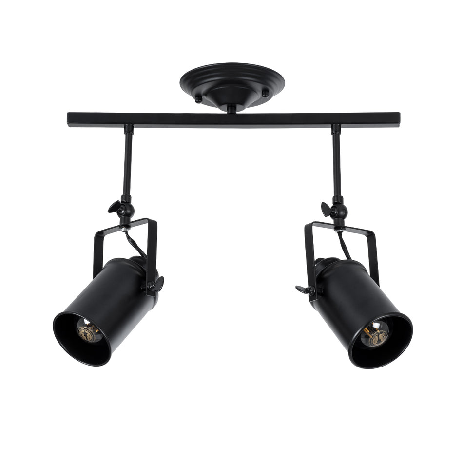 GLOBOSTAR® HOLLYWOOD 01154 Vintage Φωτιστικό Οροφής με Ντουί 2 x E27 AC 220-240V IP20 - Μαύρο - Μ45 x Π15 x Υ40cm
