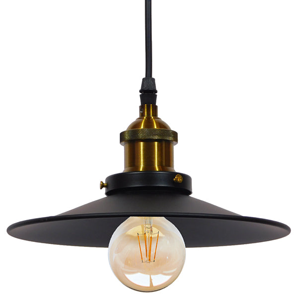 CARAVEL 01167 Vintage Κρεμαστό Φωτιστικό Οροφής με Ντουί 1 x E27  IP20 - Μαύρο & Χρυσό - Μ22 x Π22 x Υ13cm