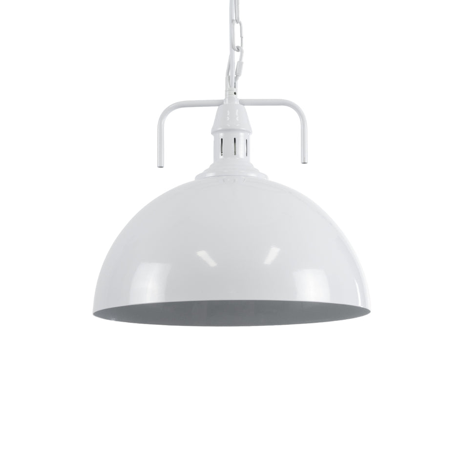 GLOBOSTAR® LARKIN 01174 Vintage Κρεμαστό Φωτιστικό Οροφής με Ντουί 1 x E27 AC 220-240V IP20 - Λευκό - Μ30 x Π30 x Y28cm