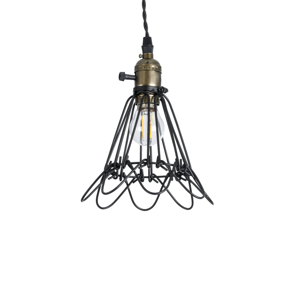 FLOWER IRON RUST 01181 Vintage Κρεμαστό Φωτιστικό Οροφής με Ντουί 1 x E27  IP20 - Μαύρο & Μπρούτζινο - Μ10 x Π10 x Υ20cm
