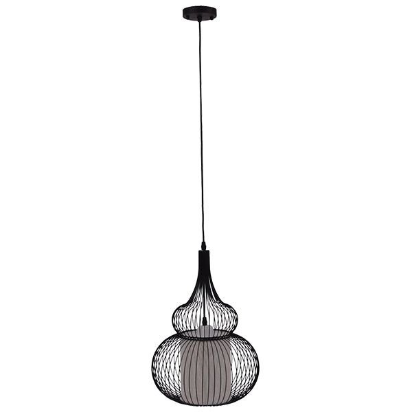 GLOBOSTAR® LILY 01199 Μοντέρνο Κρεμαστό Φωτιστικό Οροφής με Ντουί 1 x E27 AC 220-240V IP20 - Μαύρο & Λευκό - Μ31 x Π31 x Υ42cm