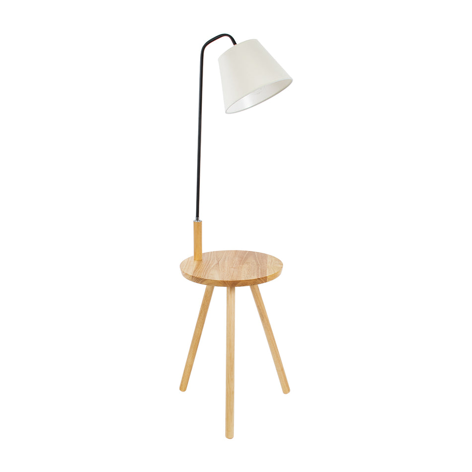 GLOBOSTAR® TIFFANY 01206 Μοντέρνο Επιδαπέδιο Φωτιστικό με Ντουί 1 x E27 AC 220-240V IP20 - Μπεζ & Λευκό - Μ28 x Π28 x Υ140cm