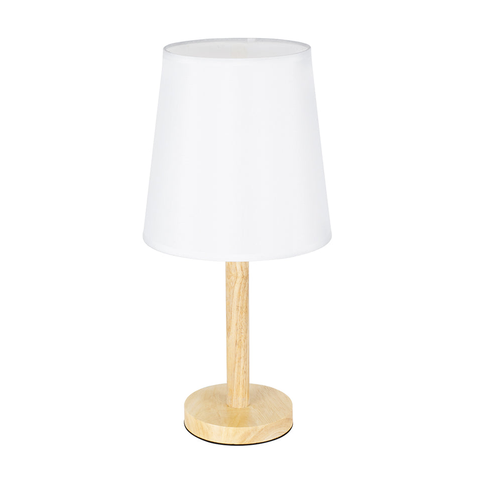 GLOBOSTAR® NAPHIE 01208 Κλασικό Επιτραπέζιο Φωτιστικό Πορτατίφ με Ντουί 1 x E27 AC 220-240V IP20 - Μπεζ & Λευκό - Μ21 x Π21 x Υ42cm